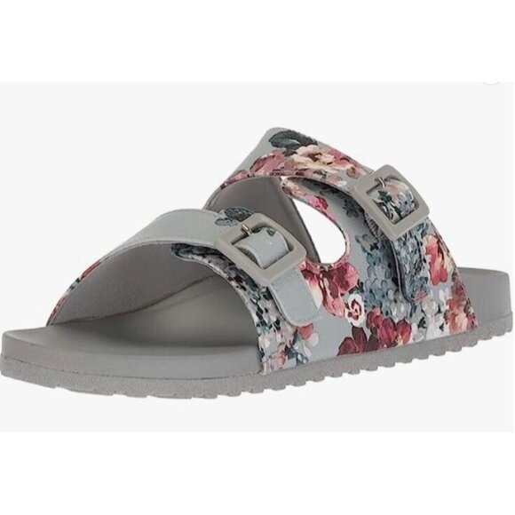 Madden Girl Women's Teddy Slide Sandals Gray Blue Floral Size 10 M Shoes NWB - Picture 6 of 6